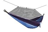 Bliss Hammocks BH-406XLS-N-RB Hammock in a Bag w/ Mosquito Net & Adjustable Tree Straps, 54-in. Wide, Weather & UV Resistant, 350 Lb. Capacity (Royal Bliss)