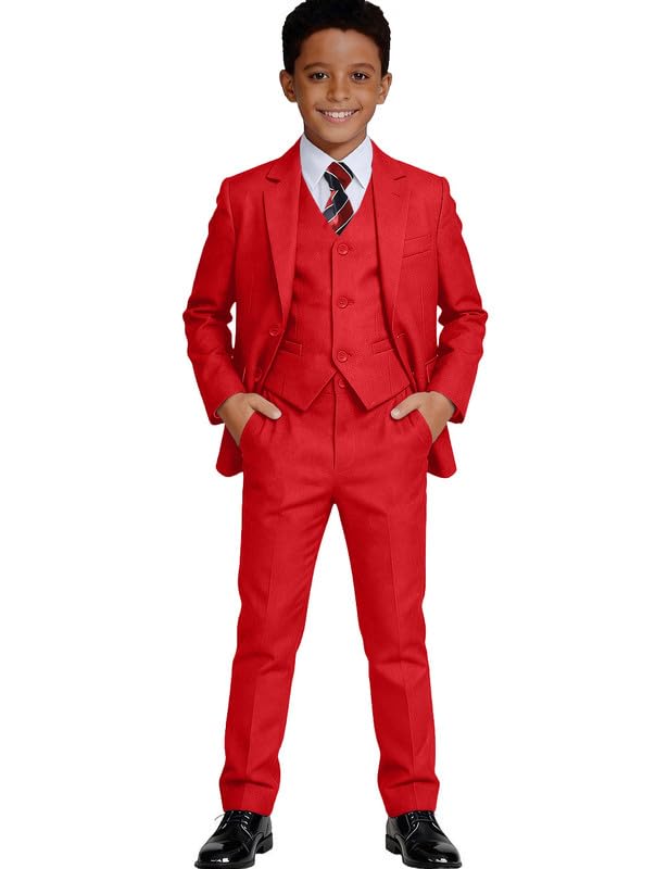 Visaccy Boys Formal Suit Slim Fit Tuxedo Suits for Kids Ring Bearer Outfit