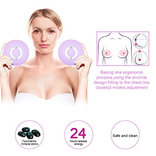 Breast Massager For Enlargement Wireless Breast Massage Electric Vibration Bust Lift Enhancer Machine With Hot Compress Function And Remote Control For Chest Enlargement Anti Sagging(Purple) #TOP5
