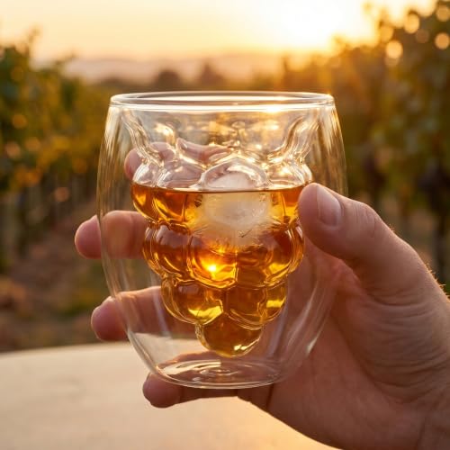 Vaso de vidrio de doble pared ideal para disfrutar de tus vinos y cafés en casa u oficina 6