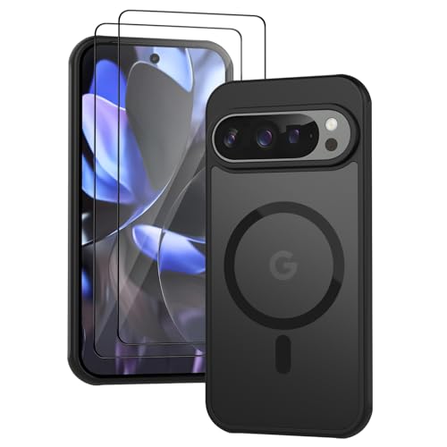 Meliya for Google Pixel 9/9 Pro Case, [Compatible with MagSafe] Magnetic Matte Shockproof Protective...