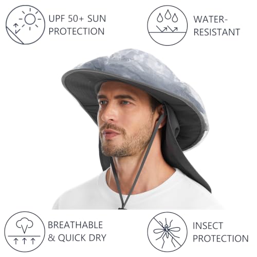 Image of BASSDASH Unisex UPF 50+ Mosquito Net Hat with Neck Flap FH17