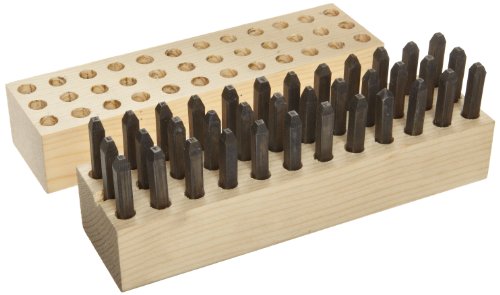 Young Bros 01361 36 Piece Machine Made Stamp Combination Letter and Figure Set, Steel, 1/16