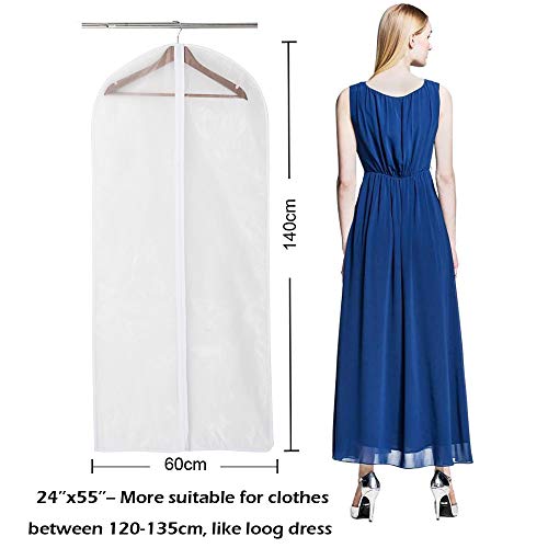 Niviy Kleidersack Lange 6 Stück Mottenschutz Kleidersäcke Anzug,Durchscheinende 60x140cm Atmungsaktiver Stoff, für Anzüge Kleider Mäntel Sakkos Hemden Abendkleider Anzugsack Aufbewahrung kleiderhülle
