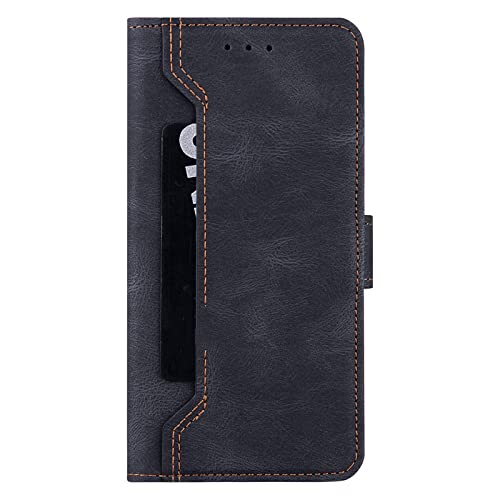 Étui portefeuille en cuir Samsung S21 FE noir avec fente carte