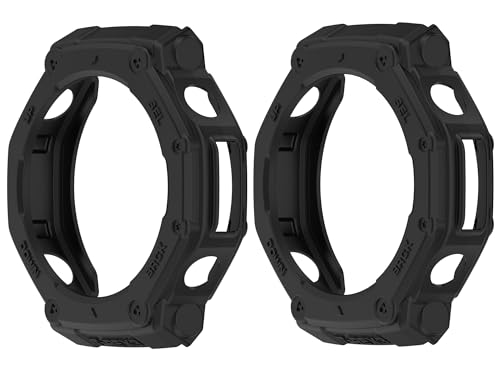 SHEAWA for Amazfit T-Rex 3 �P�[�X �J�o�[ 2�Z�b�g �ی�P�[�X TPU�S�� �ϏՌ� ���h�~ �ی�J�o�[ �A�N�Z�T���[ (�u���b�N)
