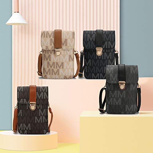 Mkf Small Crossbody Cell Phone Purse Wallet For Women – Pu Leather Cellphone Bag – Case With Shoulder Strap Lulu Black #TOP1