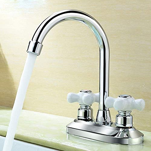 Robinets,Poignée Salle De Bains Double Trou Robinets De Lavabo Double Poignée Chaleur Froide Robinet Rotatif Chaud Et Froid Robinet Little Surprise