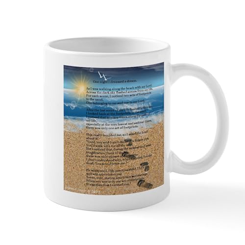 Taza de cerámica 11 oz Footprints In The Sand miniatura 1