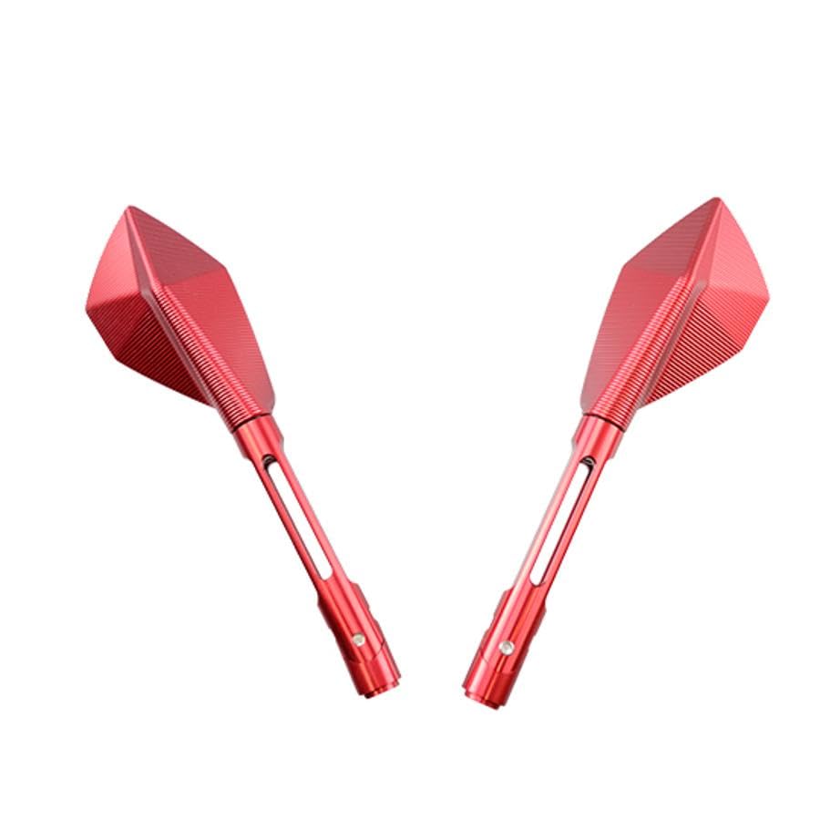 Rétroviseur moto universel rouge cyclingcolors paire de miroirs aluminium pour scooter