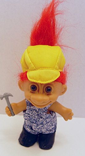 Muñeco trol carpintero pelo rojo 11.4 cm miniatura 1