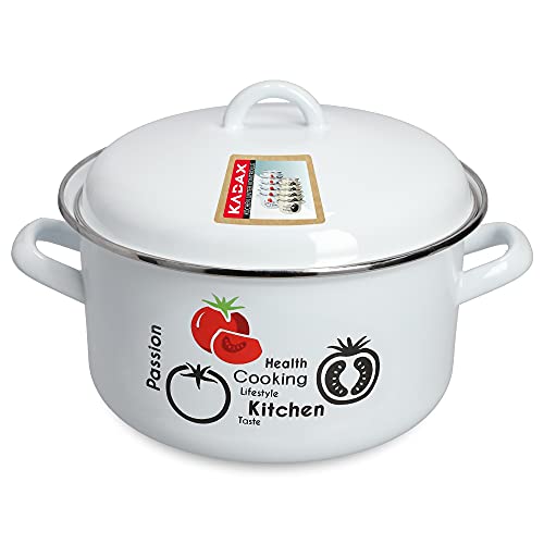 Produktfoto von KADAX Kochtopf mit Deckel, Topf, Stahl-Emaille, Suppentopf mit ergonomischen Griffe, Gemüsetopf für alle Herdarten,&hellip;