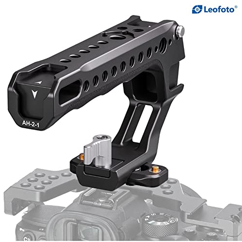 Image of Leofoto AH-2 Camera Top Handle, ARRI Side Locating Sockets, Cold Shoe Mount, Multiple 1 /4 inch-20 Accessory Sockets, Three Option Available (AH-2-1-NATO)
