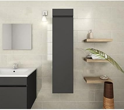 Facade Meuble Salle De Bain Gris Uni Brillant