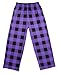 Ekouaer Girls Soft Pajamas Pants Cute Print Pattern PJ Bottoms Comfortable Lounge Long Pants with 2 Pockets Purple Plaid