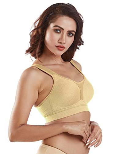 Image of SONARI Supremo Womens Sports Bra | Moulded, Wire Free, Comfortable Cotton Bra | Full Coverage,Breathable Fabric | Adjustable Straps Hook & Eye Closure for Active and Everyday useage