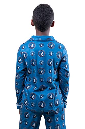 Image of Ultra Game Youth NBA Official 2-Piece Super Soft Button Down Pajamas Set