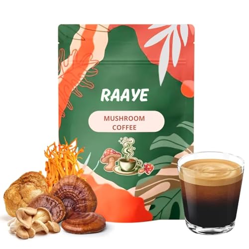 Raaye Mushroom Coffee with Lions Mane,Chaga and cordiceps for Better