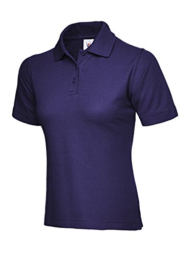 Polo de manga corta para mujer, estilo informal. Para ocio, deportes y trabajo Morado Morado ( L