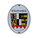  Oberfranken Emaille Schild 11,5 x 15 cm Emailschild Oval.
