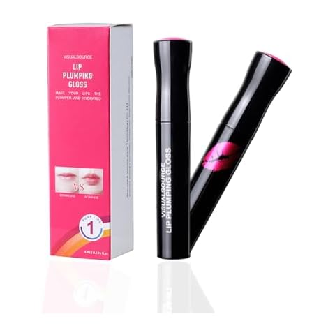 Lip Plumper Gloss,Visualsource 0.13 OZ Lip Enhancer Lip Plumper Device Lip Plumping Tool Lip Serum Care Natural Pout Mouth Make Lips Full Big Sexy Moisturizing Hydrating Cosmetics Cover