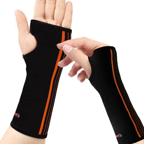NeoAllyÂ® - Forearm and Wrist Brace for Carpal Tunnel & Exercise, Moisture-Wicking Adjustable Wrist Wraps, Muscle Recovery Wrist Support - Large Pair