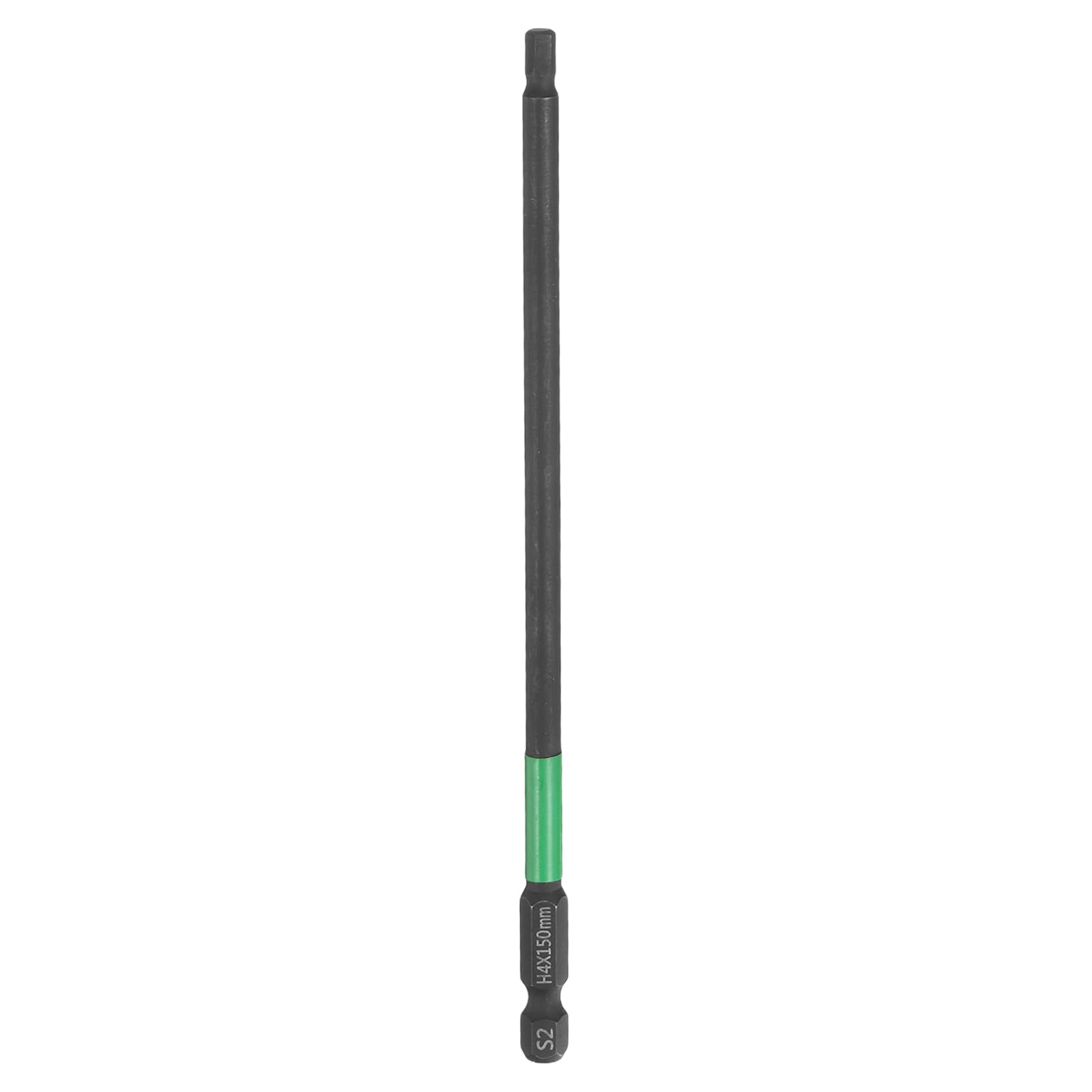 sourcing map H4 Flat Hex Head Screwdriver Bit 4mm Metric Tip 1/4" Hex Shank 150mm (6") Long Magnetic Hexagonal Screw Drill Bit Wrench Black Phosphate S2 Steel Power Driver Socket