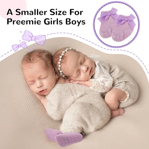 Preemie Socks Baby Girl Premature Cute Ruffle Bow Cotton Newborn Socks for Infant Baby Hospital Nicu Preemie Sock4