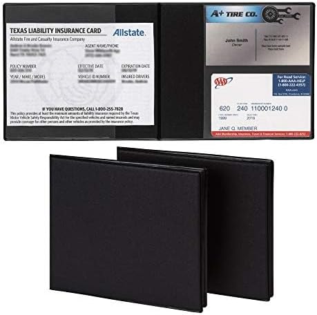 Miniatura 2 de Samsill Paquete de 2 soportes para registro y seguro de automóvil, organizador negro de 5.25 x 4.75 pulgadas, perfecto para múltiples vehículos