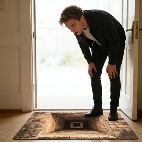 Tapis illusion 3D décoratif lavable doux intérieur extérieur pour salon - 3