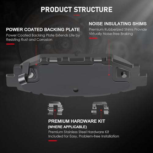 Image of cciyu D929 D1114 Front Rear Ceramic Brake Pads Kits 8pcs fit For 2009-2010 For Subaru Forester,2008-2011 For Subaru Impreza,2005-2012 For Subaru Legacy,2005-2012 For Subaru Outback