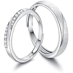 Anillos De Matrimonio Tumblr LOLIAS Plata de Ley 925 Anillos de Pareja Anillo Bodas Mujeres Hombres Anillo de Promesa Anillo Compromiso Banda Aniversario Conjuntos de Novia San Valentín Regalo Caja de Regalo Ajustable