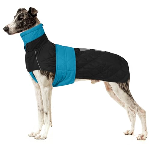 Wasserdichter Windhundmantel, Wasserdichter Winddichter Jacken für Windhund Rollkragenpullover Fleece Windhund Sweater Salukis warm Mantel