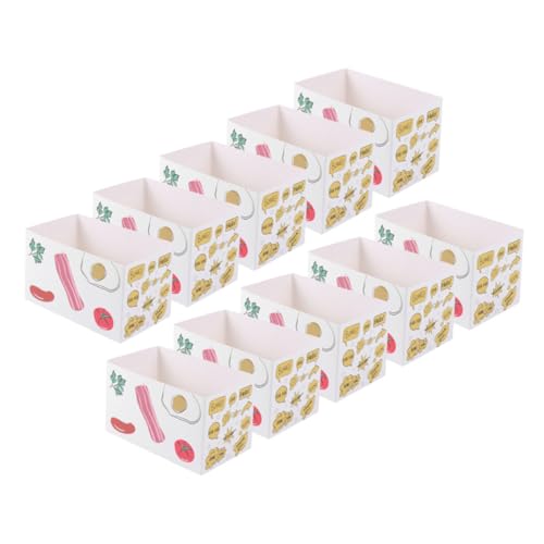 STOBAZA 10Pcs Decorative Paper Sandwich Boxes Creative Food Packaging Containers for Breakfast Lunch and Party Favors Stylish and Versatile Use for Toast Burgers