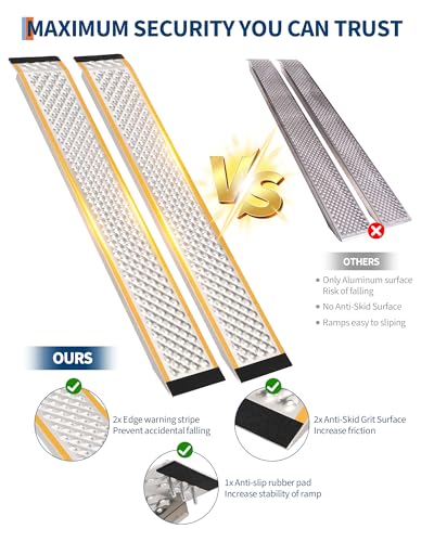 Rampas de aluminio para cortacésped, 57 in, 2 piezas miniatura 3