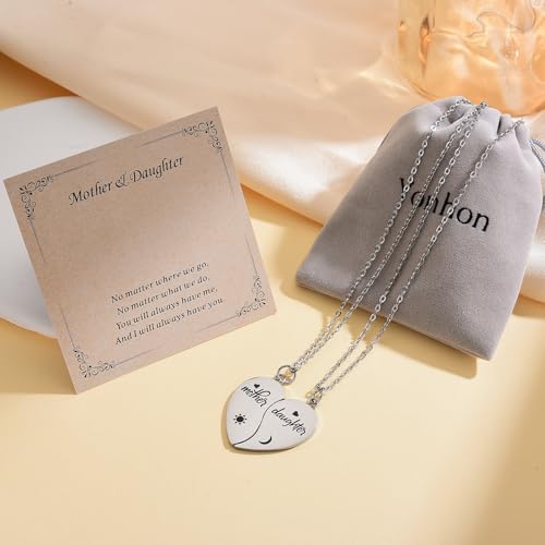 Image of Yonhon Mother Daughter Bracelet Necklace for 2 /3 /4, Mother Daughter Matching Keychain Set