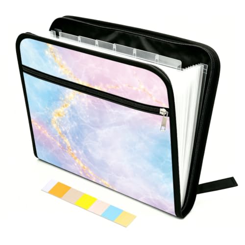 Carpeta de expansión con cremallera WEBEEDY de 13 bolsas para archivar documentos A4 sin pérdidas