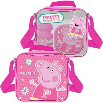 Anw Performance Kids Character Lunch Box Set – Insulated Lunch Bag with Matching Food Container & Bottle, BPA-Free, Leak-Resistant, Reusable School Lunch Set for Boys & Girls (Peppa Pig)
