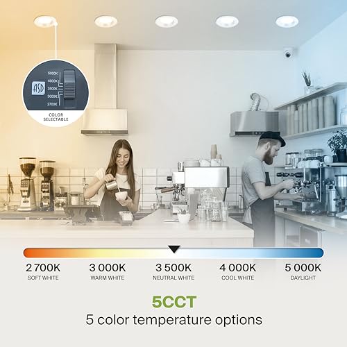 ASD 8 Inch Commercial Canless LED Downlight, Power Adjustable 12/20/30W Lighting, Dimmable Recessed Ceiling Light Fixture, 5 Color Temperatures 2700K-5000K, 120-277V IC Rated UL & Energy Star 4 Pack by ASD - Image 4