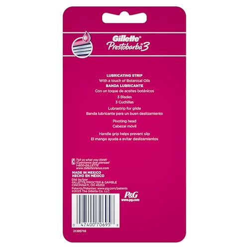 Gillette Prestobarba 3 Disposable Razors, 4 Count
