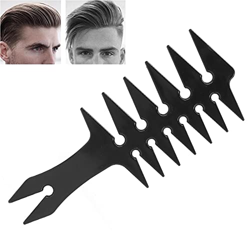 Peigne à cheveux pour homme avec dents larges, peigne à huile double face, en plastique rétro, noir
