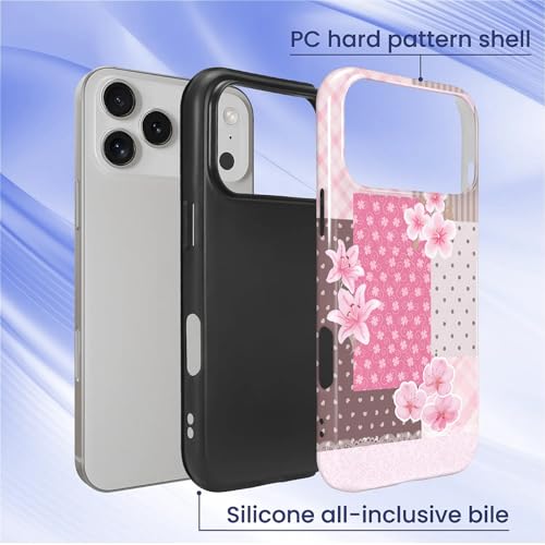 Coque iPhone 17 Pro antichoc durable avec protection anti-rayures patchwork floral - 3