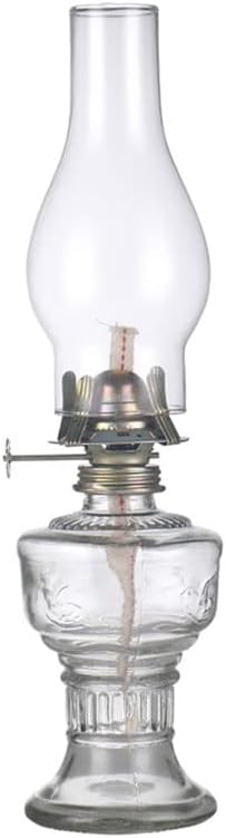 Oil Lamp:Large Clear Glass Chamber Oil Lamps Purism Rustic Style Adjustable Switch Kerosene Lamp Transparent Kerosene Lamp for Indoors Festival Wedding Decoration