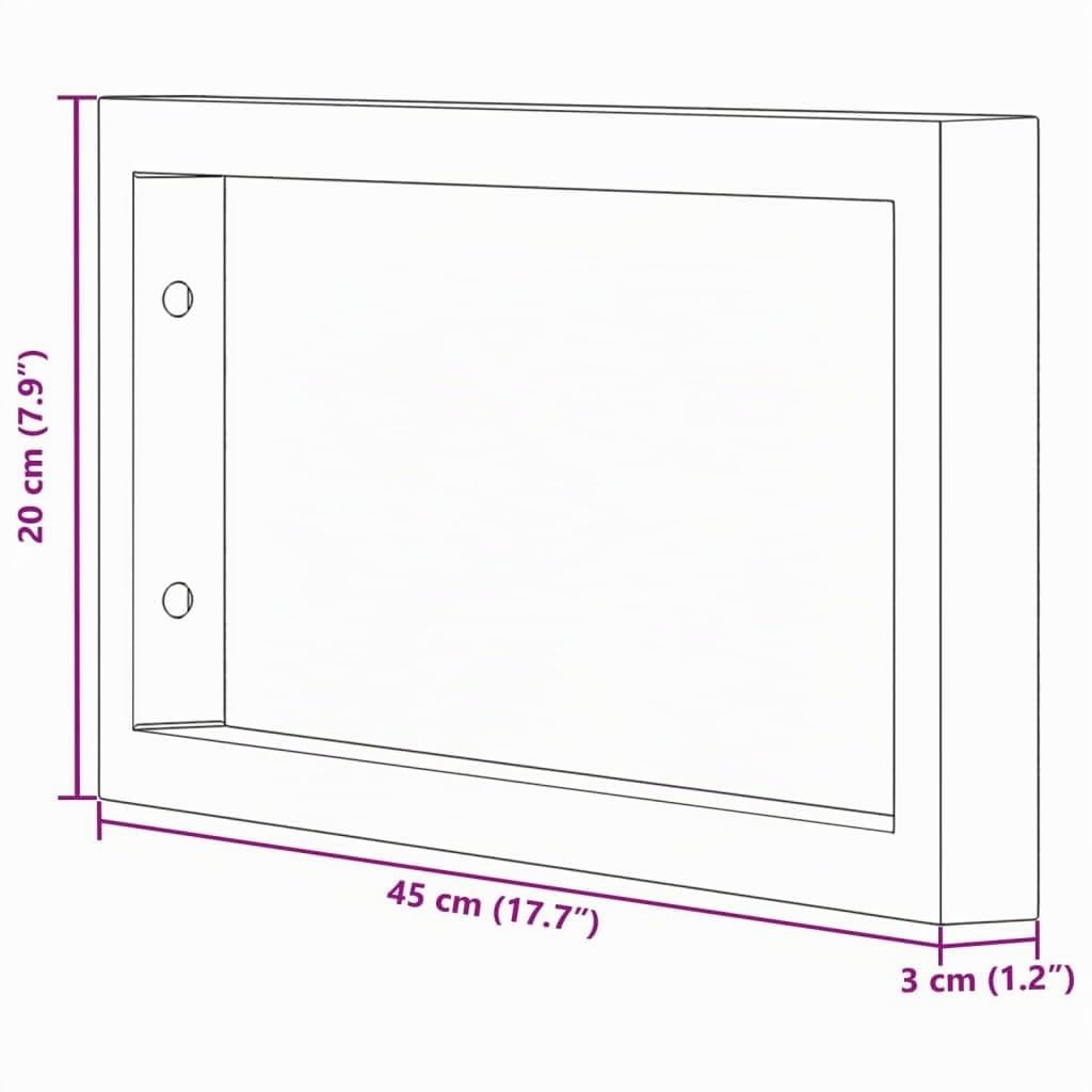vidaXL Reggimensole per Lavabo 2 pz Nere Rettangolari in Acciaio, staffa a muro, reggimensola a muro, reggipiano per lavabo, reggimensola in metallo