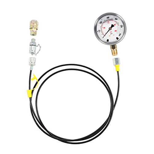 Image of Hydraulic Pressure Test Kit 100 /250 /400 /600bar, 4 Gauges 13 Couplings 3 Test Hoses Hydraulic Gauge Kit for Excavator Construction Machinery Ships Mine