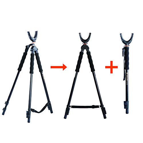 Vanguard Quest T62U Shooting Stick. Tripod, Bi Pod, Gun Pod All in One with Removable U Shaped Yoke, Quick Flip Leg Locks, Foam Hand Grips, Black - Thumbnail 2
