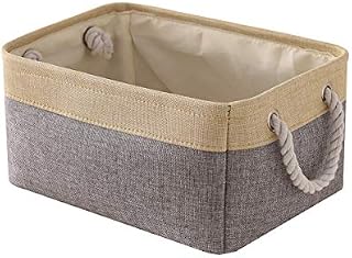 TheWarmHome Decorative Basket Rectangular Fabric Storage Basket Organizer Bin with Handles for Clothes
