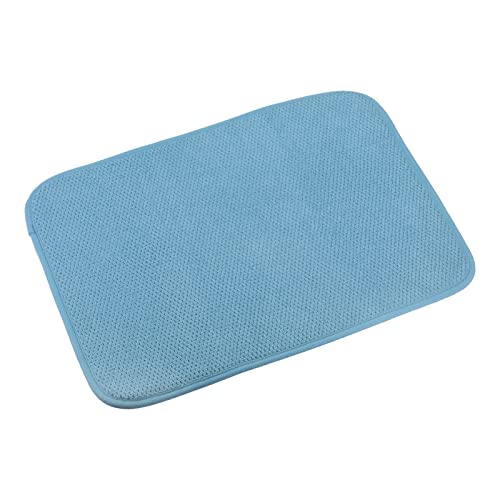 sourcing map Microfiber Dish Drying Mat, 15.75 x 11.82 Dishes Drainer Mats Kitchen Counter Mats Dish Drying Pad for Countertop, Fast Drying-Blue