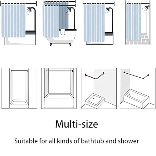 Rideaux de douche 180x200cm imperméable polyester avec 12 crochets - 8