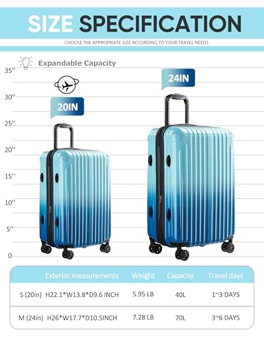 Image of 27 inch Luggage - Airline Approved Suitcases with Spinner Wheels, Built-In TSA Lock,Hard Shell Expandable Suitcases